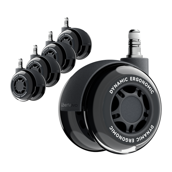 LiberNovo 2.95" Dual Rubber Chair Wheels - Effortless Glide for Carpet & Hardwood Floors
