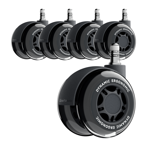 LiberNovo 2.95" Dual Rubber Chair Wheels - Effortless Glide for Carpet & Hardwood Floors
