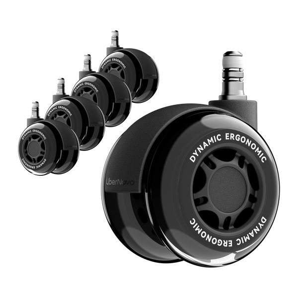 LiberNovo 2.95" Dual Rubber Chair Wheels - Effortless Glide for Carpet & Hardwood Floors
