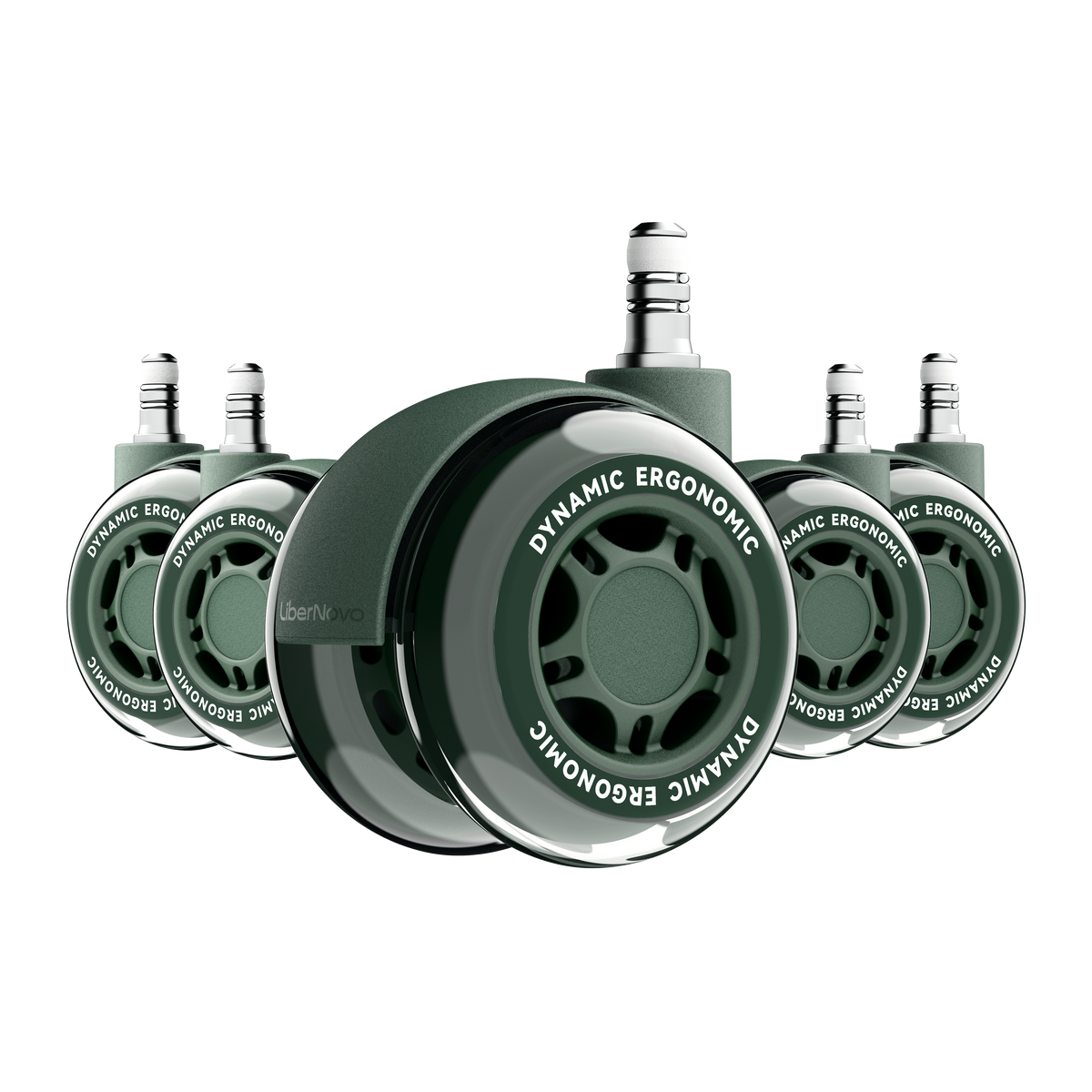 Libernovo 2.95" Dual Rubber Chair Wheels - Effortless Glide for Carpet & Hardwood Floors
