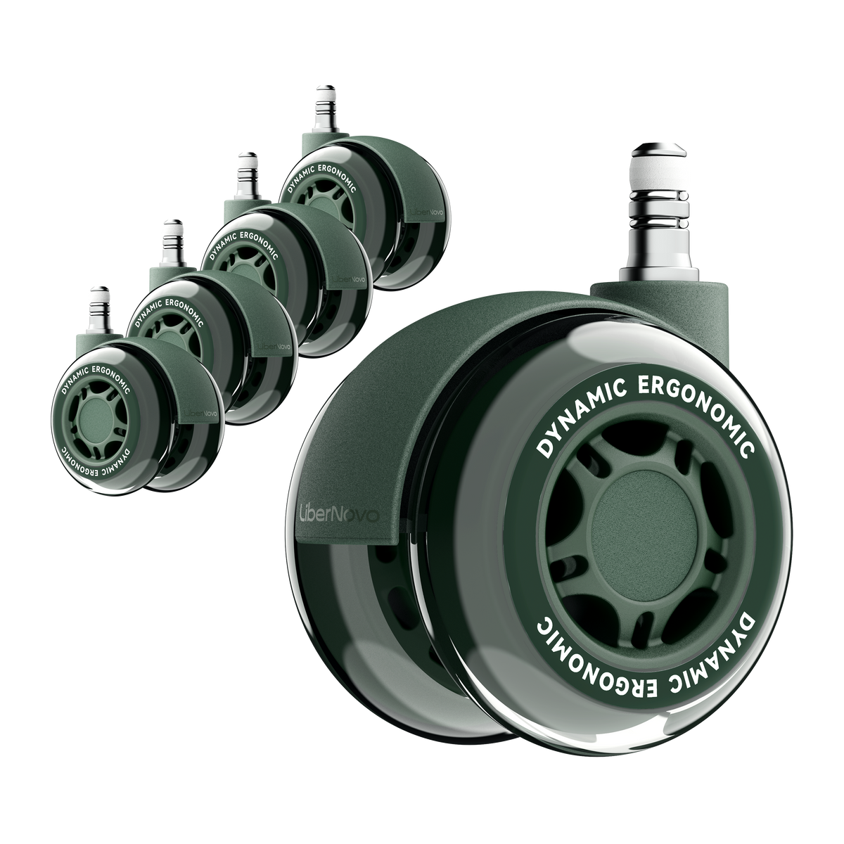 Libernovo 2.95" Dual Rubber Chair Wheels - Effortless Glide for Carpet & Hardwood Floors
