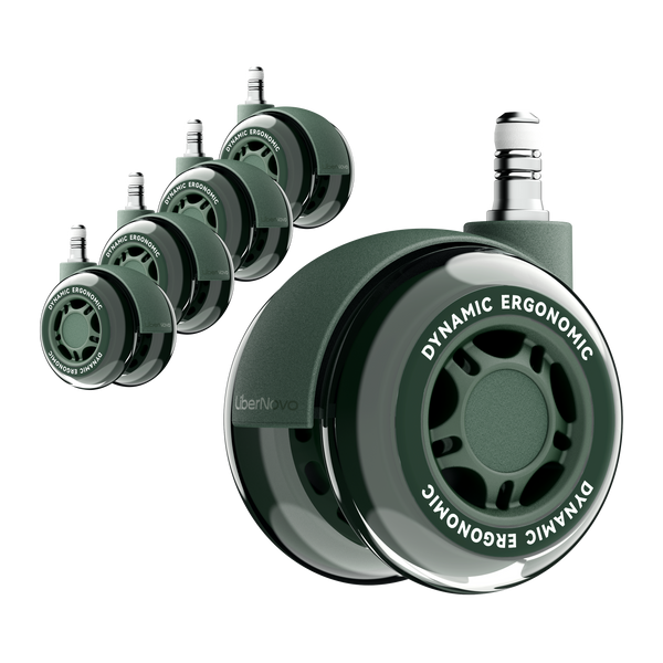 Libernovo 2.95" Dual Rubber Chair Wheels - Effortless Glide for Carpet & Hardwood Floors
