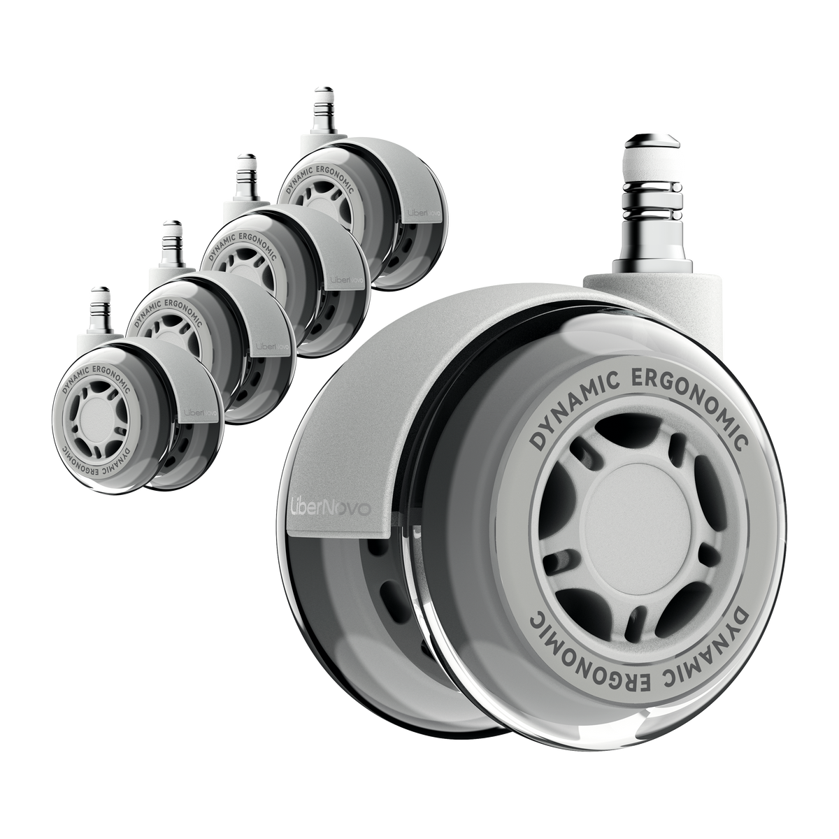 Libernovo 2.95" Dual Rubber Chair Wheels - Effortless Glide for Carpet & Hardwood Floors
