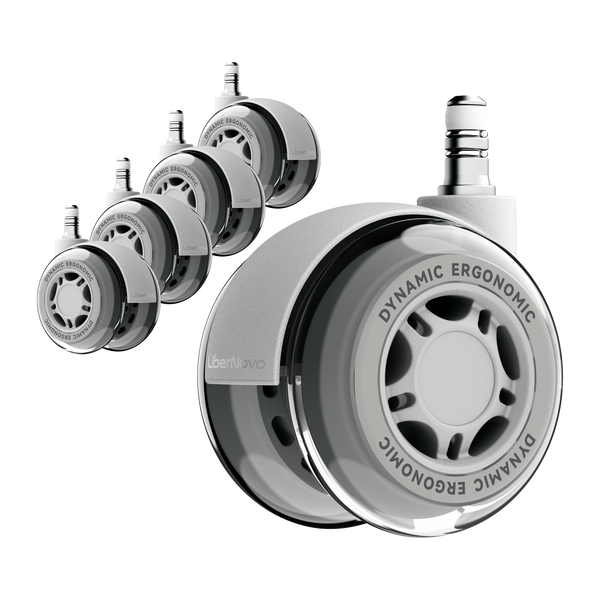 Libernovo 2.95" Dual Rubber Chair Wheels - Effortless Glide for Carpet & Hardwood Floors
