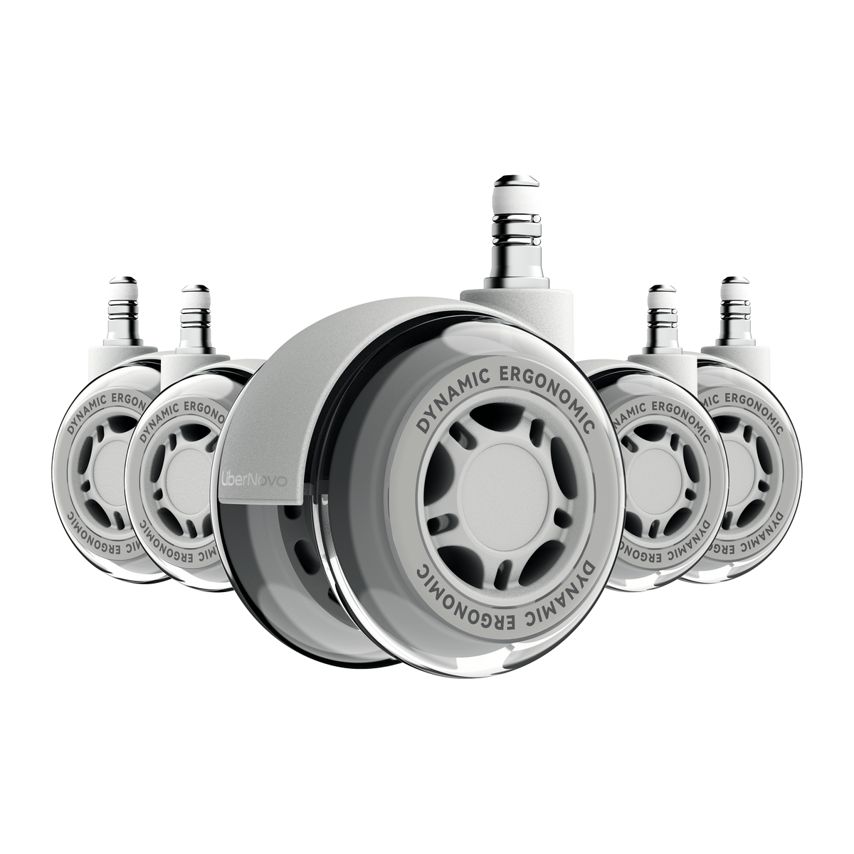 Libernovo 2.95" Dual Rubber Chair Wheels - Effortless Glide for Carpet & Hardwood Floors
